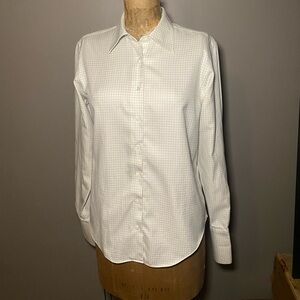Brooks Brothers Semi-Fitted Windowpane Plaid Button Up 100% Cotton Women’s M